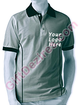Designer Grey Heather and Black Color Company Logo T Shirts